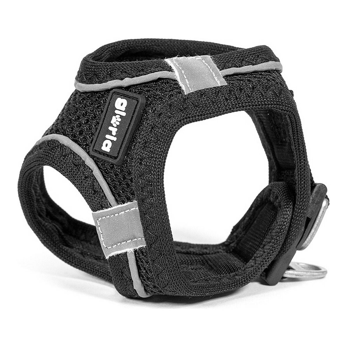 Arnés de malla negro para perro toy, vista frontal